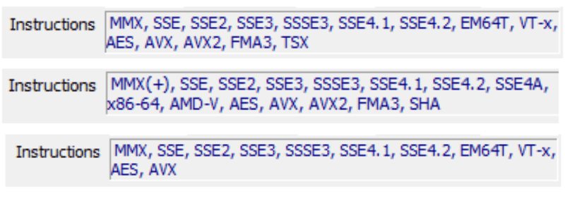 CPU-Z โปรแกรมตรวจสอบซีพียู มีแล้ว ดูยังไง (ตอนที่ 1) 5 Instruction set