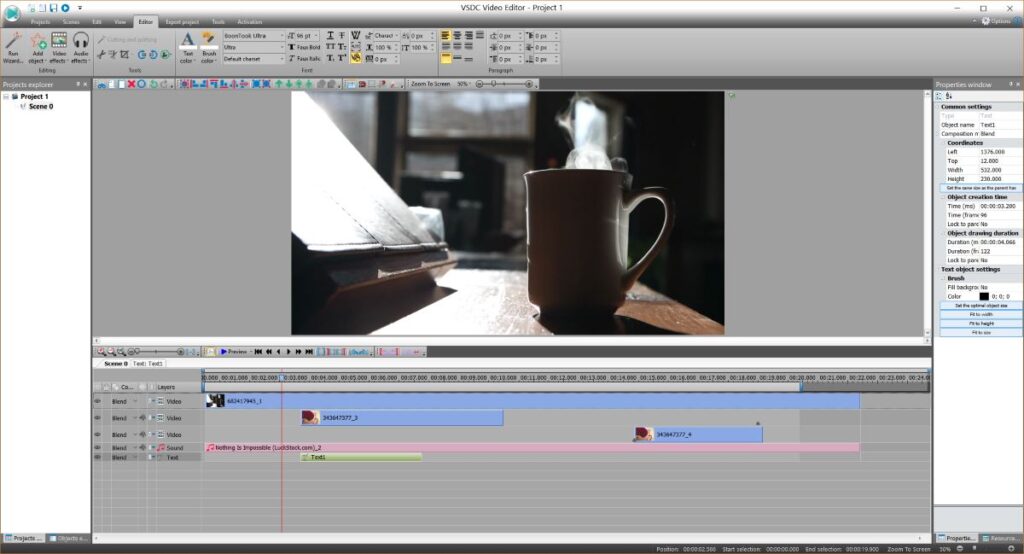 แนะนำ โปรแกรมตัดต่อวิดีโอฟรี ไม่มีลายน้ำ (อัปเดตล่าสุด) 9 VSDC 01