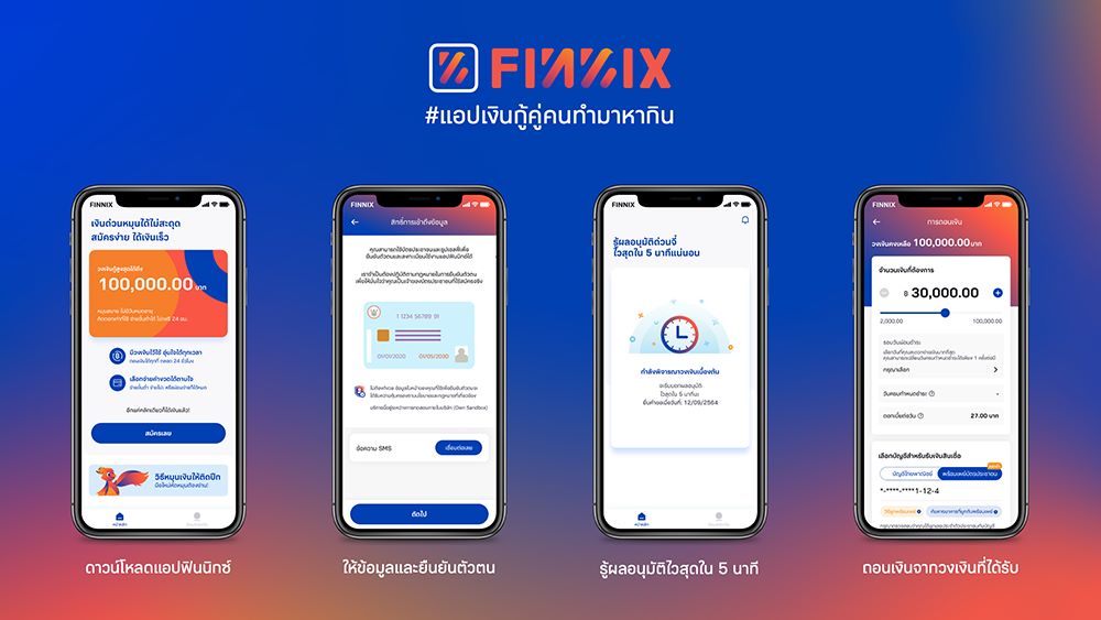 ฟินนิกซ์ (FINNIX) แอปเงินกู้คู่คนทำมาหากิน ยอดดาวน์โหลดพุ่ง 3.5 ล้านครั้ง ปล่อยสินเชื่อแล้วกว่า 3 พันล้าน 4 FINNIX Application Journey 1