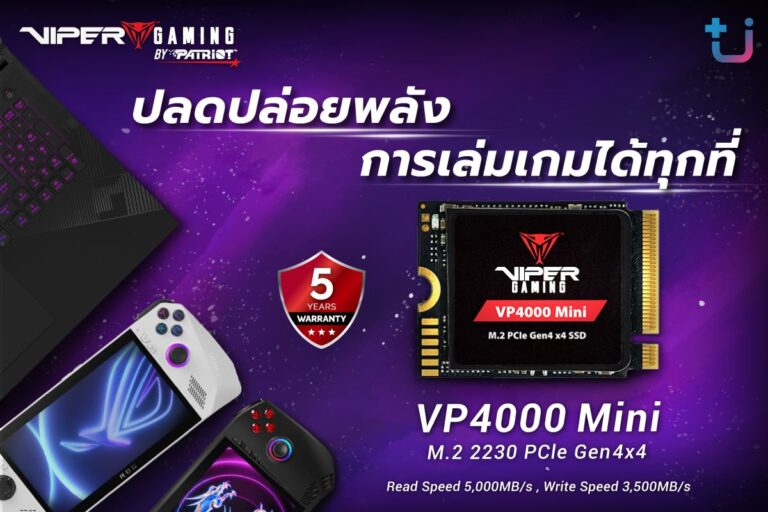 ascenti เปิดตัว PATRIOT VP4000 Mini M.2 2230 PCIe Gen4 x4 SSD