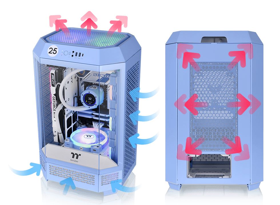 Thermaltake เปิดตัว Tower 300 ที่มาพร้อมรูปทรงปริซึมแปดเหลี่ยมอันเป็นเอกลักษณ์ 3 The Tower 03