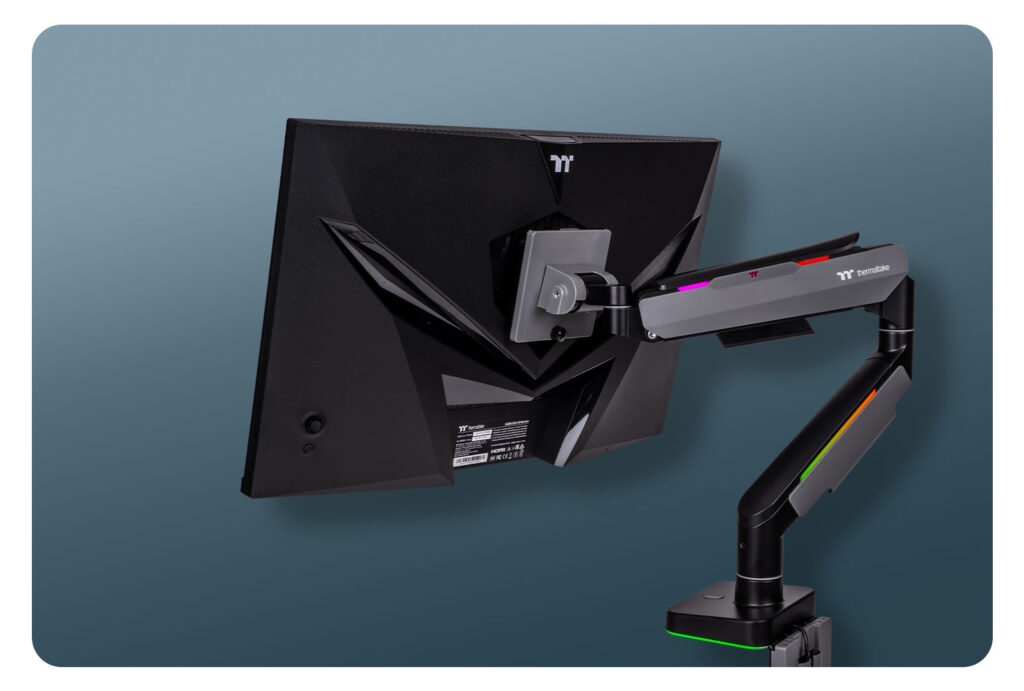 Thermaltake วางจำหน่ายแขนจับจอ มาพร้อมไฟ RGB มีทั้งแบบจอคู่และจอเดี่ยว 9 Thermaltake Single Monitor Arm 1