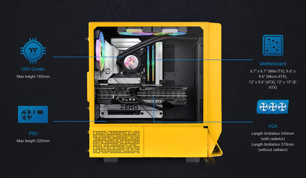 Thermaltake Ceres 350 MX Mid Tower เคสที่รองรับเมนบอร์ดแบบซ่อนคอนเน็คเตอร์ 15