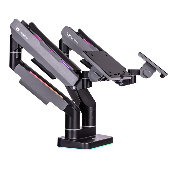 Thermaltake วางจำหน่ายแขนจับจอ มาพร้อมไฟ RGB มีทั้งแบบจอคู่และจอเดี่ยว 7 dual rgb monitor arm img02