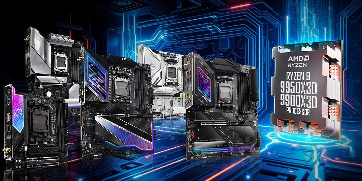 เมนบอร์ด ASRock ซ็อกเก็ต AM5 พร้อมแล้วสำหรับการรองรับ Ryzen 9 9950X3D และ 9900X3D เพียงอัปเดตไบออส 1 ASRock AM5 Ryzen 9000X3D