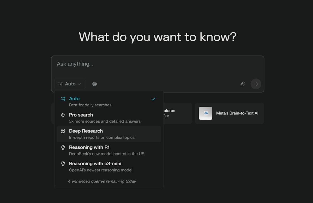 Perplexity AI เปิดตัว Deep Research พร้อมรบกับ AI ทุกค่ายในการหาข้อมูลเชิงลึก 1 Perplexity AI Deep Research