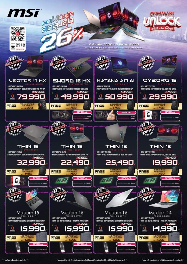 MSI เปิดพรีออเดอร์โน้ตบุ๊ก RTX 50 ในงาน Commart Unlock 2025 2 Commart Unlock Promotion 0 1