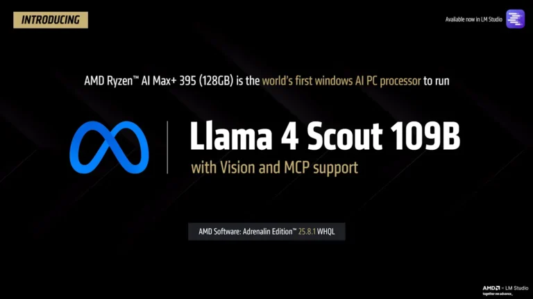 Ryzen AI Max+ LLama 4