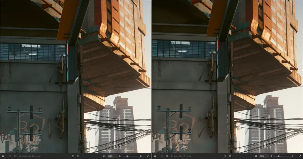 ลองใช้ AMD FSR 4 เล่นเกมบนการ์ดจอ AMD Radeon RX 9070 XT 13 Cyberpunk Native vs FSRFG