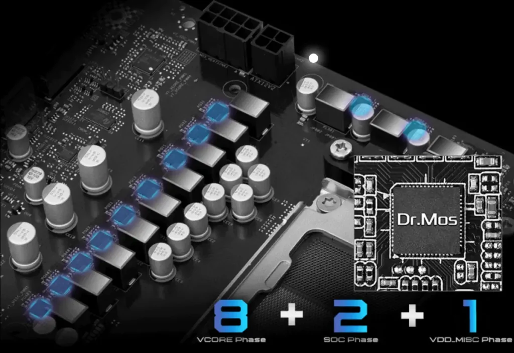 พรีวิว ASRock B850M Pro-A WiFi ตัวเลือกสุดคุ้มสำหรับผู้ใช้ AMD ที่ต้องการความสมดุลระหว่างประสิทธิภาพและราคา 2 ASRock B850M Pro-A WiFi  VRM