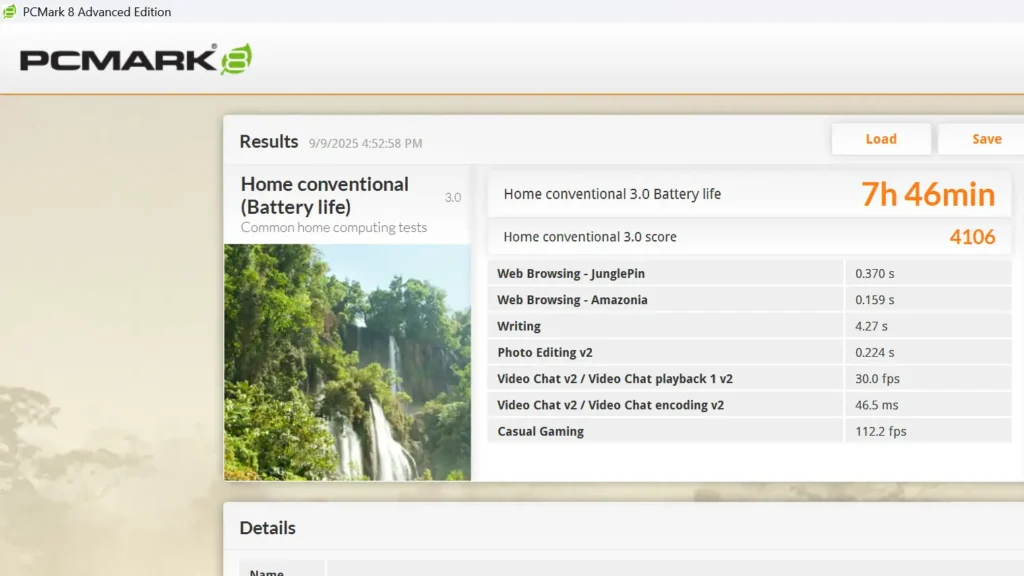 รีวิวซีพียู Intel Core Ultra 9 285H ขุมพลังสุดแกร่งของ MSI Prestige 16 AI Evo B2HMG 15 PCMark8 Batt Test