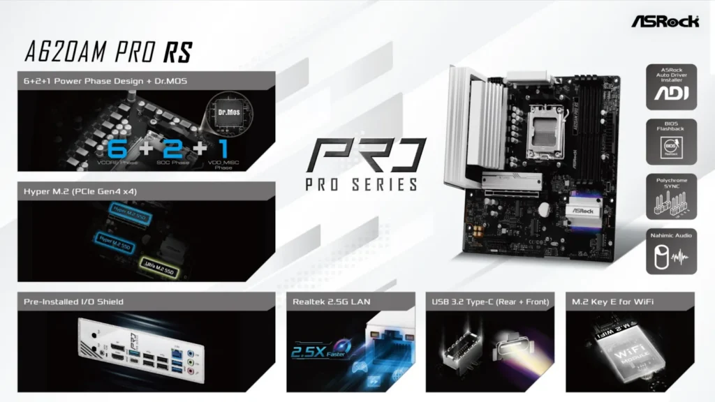 เมนบอร์ด ASRock A620A ซีรีส์ ทางเลือกใหม่ในการประกอบคอมราคาประหยัด 6 ASRock-A630AM-Pro-RS