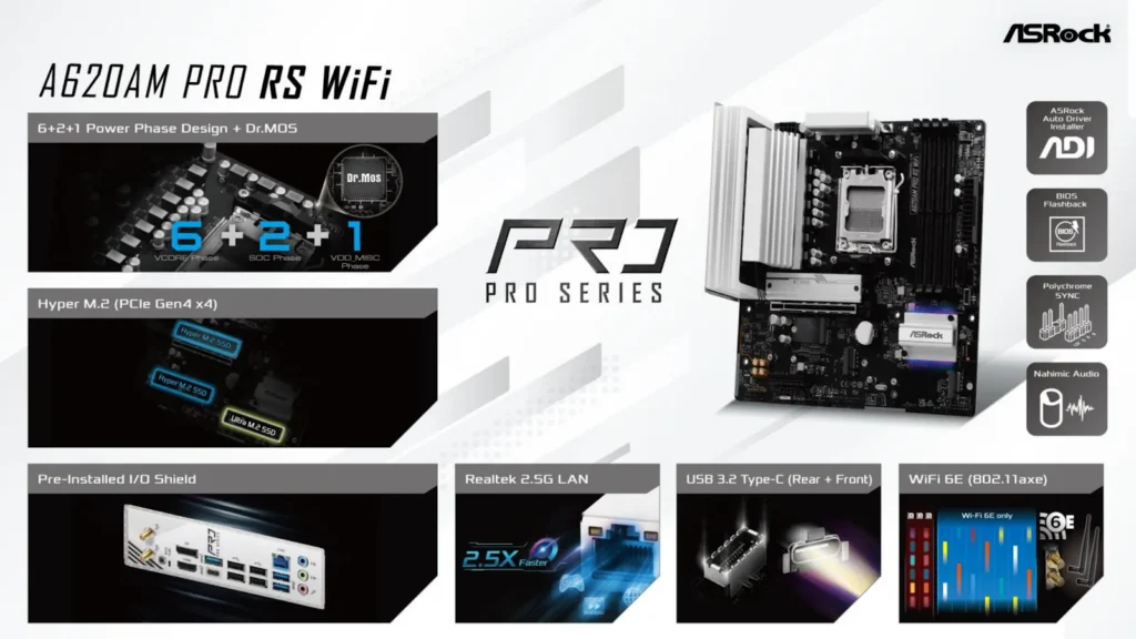 เมนบอร์ด ASRock A620A ซีรีส์ ทางเลือกใหม่ในการประกอบคอมราคาประหยัด 5 ASRock-A630AM-Pro-RS-WiFi