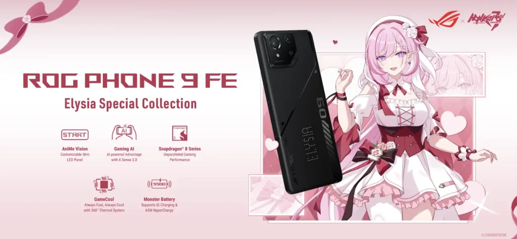 ROG ร่วมกับ Honkai Impact เปิดตัวเกมมิ่งโฟนชุดคอลเลกชันพิเศษ ROG Phone 9 FE x Honkai Impact 3rd Elysia’s Special Collection ในราคา 25,990 บาท และมีวางขายในไทยเพียง 100 ชุดเท่านั้น! 2 image003