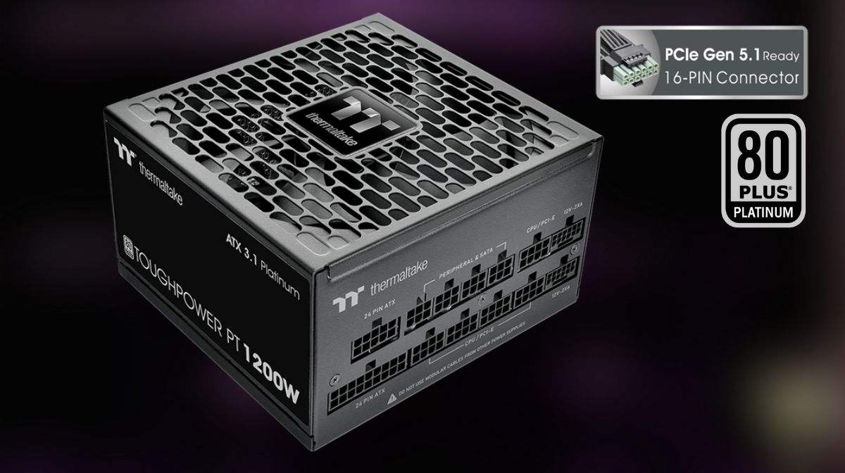 Thermaltake เปิดตัว PSU ซีรีส์ใหม่ Toughpower PT Platinum (850W, 1000W, 1200W) ชูประสิทธิภาพระดับ Platinum รองรับมาตรฐาน ATX 3.1 และ PCIe Gen 5.1 เต็มรูปแบบ 1 thermaltake toughpower PT cover