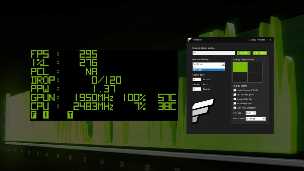 NVIDIA FrameView อัปเดตล่าสุด v1.7