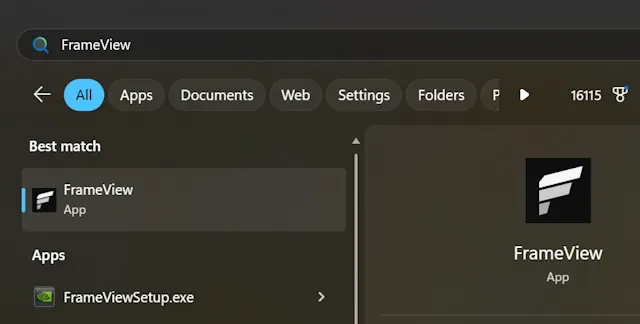FrameView, Search