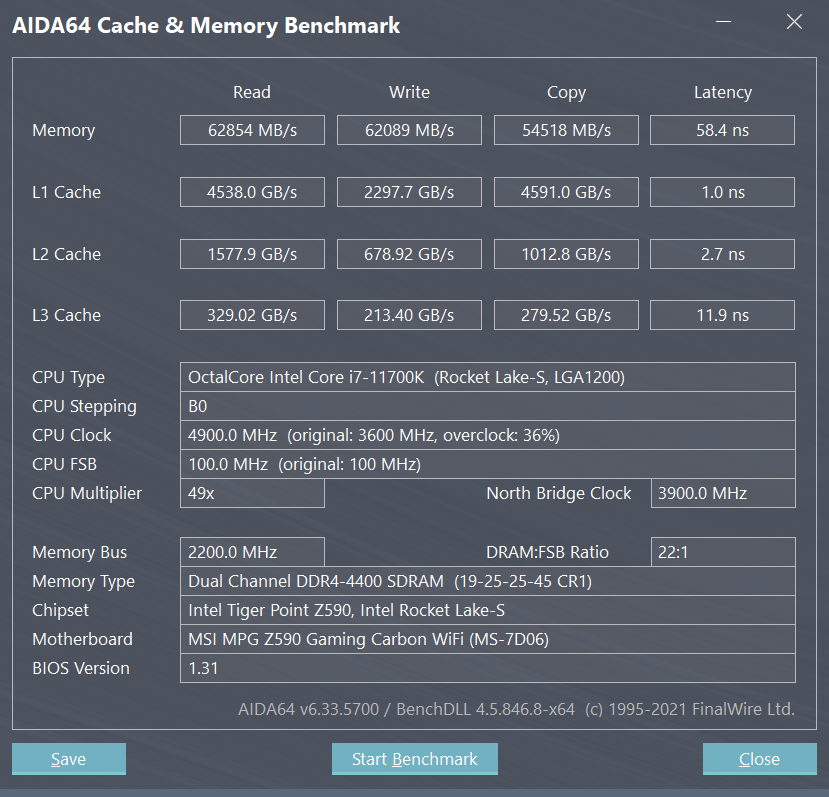 Thermaltake TOUGHRAM XG DDR4-4400MHz แรงตั้งแต่เกิด แค่เปิด XMP ก็แรง 21 MSI Z590 GM cachemem
