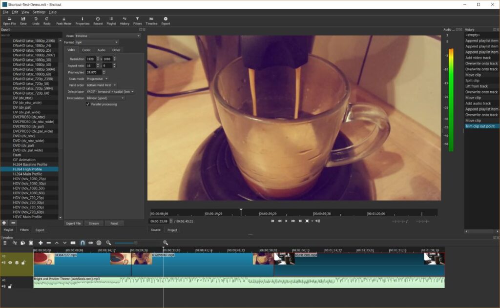 โปรแกรมตัดต่อวิดีโอฟรี Shotcut