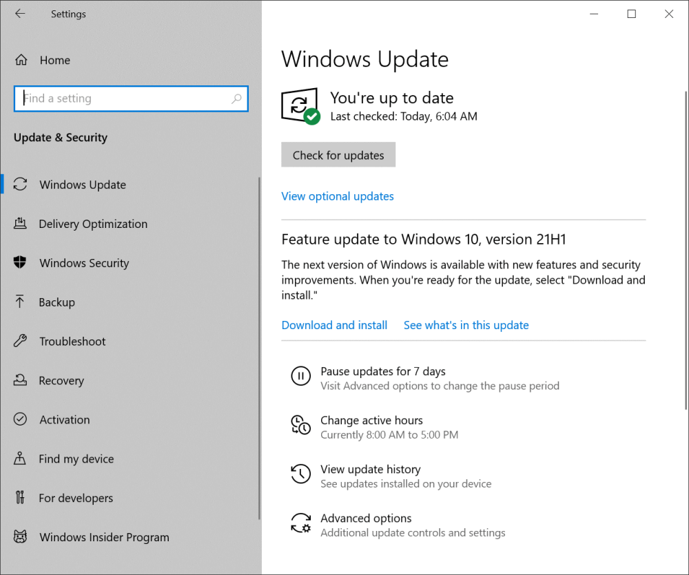 Windows 10 May 2021