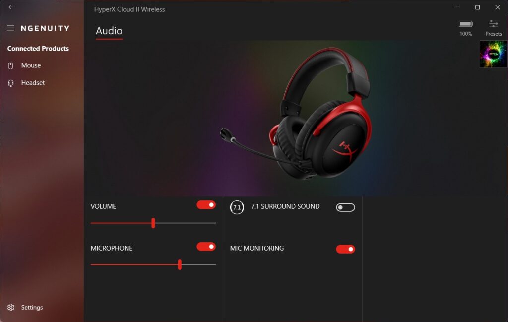 HyperX Cloud II Wireless+7.1 เก็บทุกรายละเอียด อิสระในทุกลีลา 12 HyperX NGENUITY Beta
