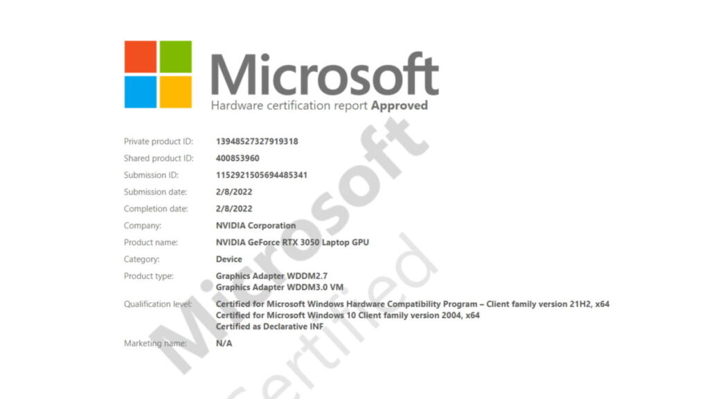 geforce game ready driver program whql test certificate