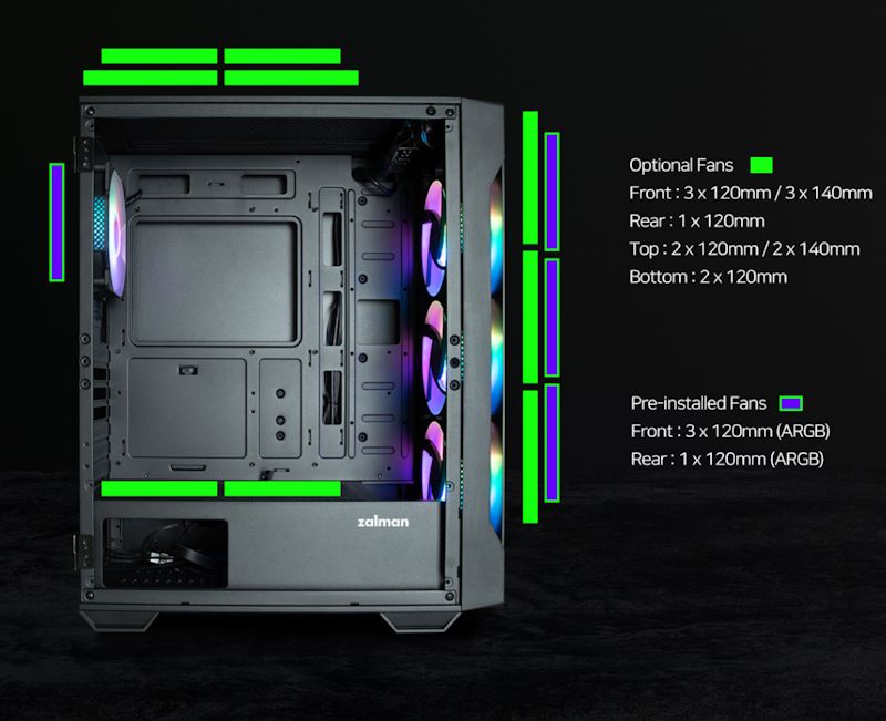 เคส Zalman i3 NeoTG พร้อมพัดลม ARGB 4 ตัว โชว์ไฟให้แสบตา ในราคาสุดคุ้ม 4 ZALMAN I3 Neo TG 03