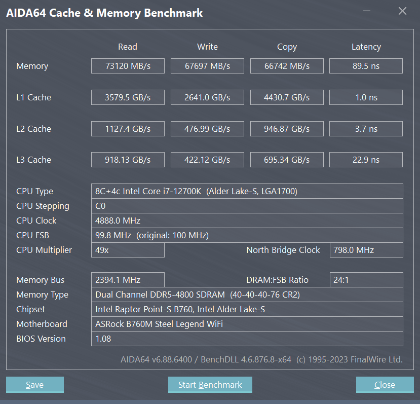 รีวิวเมนบอร์ด ASRock B760M Steel Legend WiFi รองรับซีพียู อินเทล คอร์ เจนฯ 12 และ 13 12 cachemem 4800