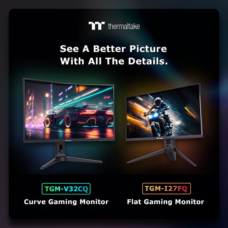 Thermaltake Announces the TGM I27FQ Gaming Monitor the TGM V32CQ Curve Gaming Monitor 1