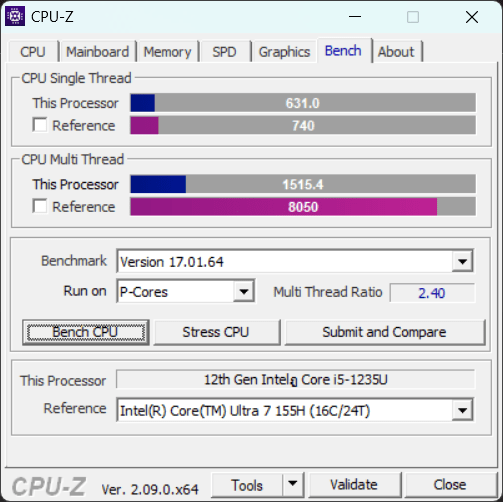 CPU Z P Core