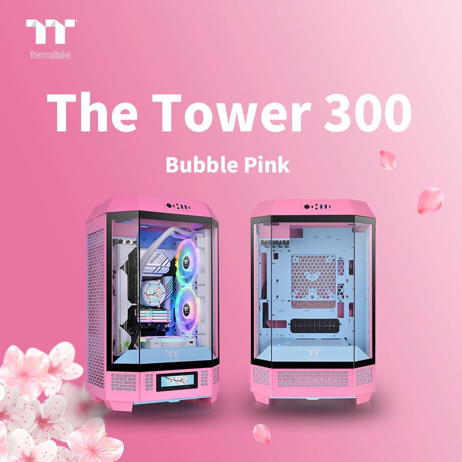 The Favored Thermaltake The Tower 300 Series Chassis Introduces a New Color in Bubble Pink 1