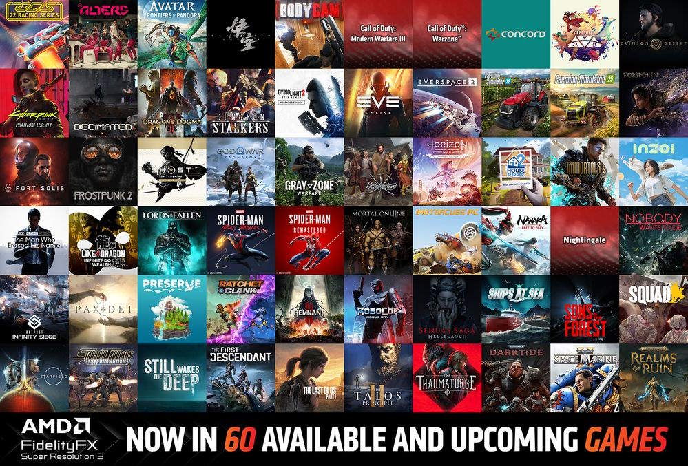 AMD FSR 3 60 games