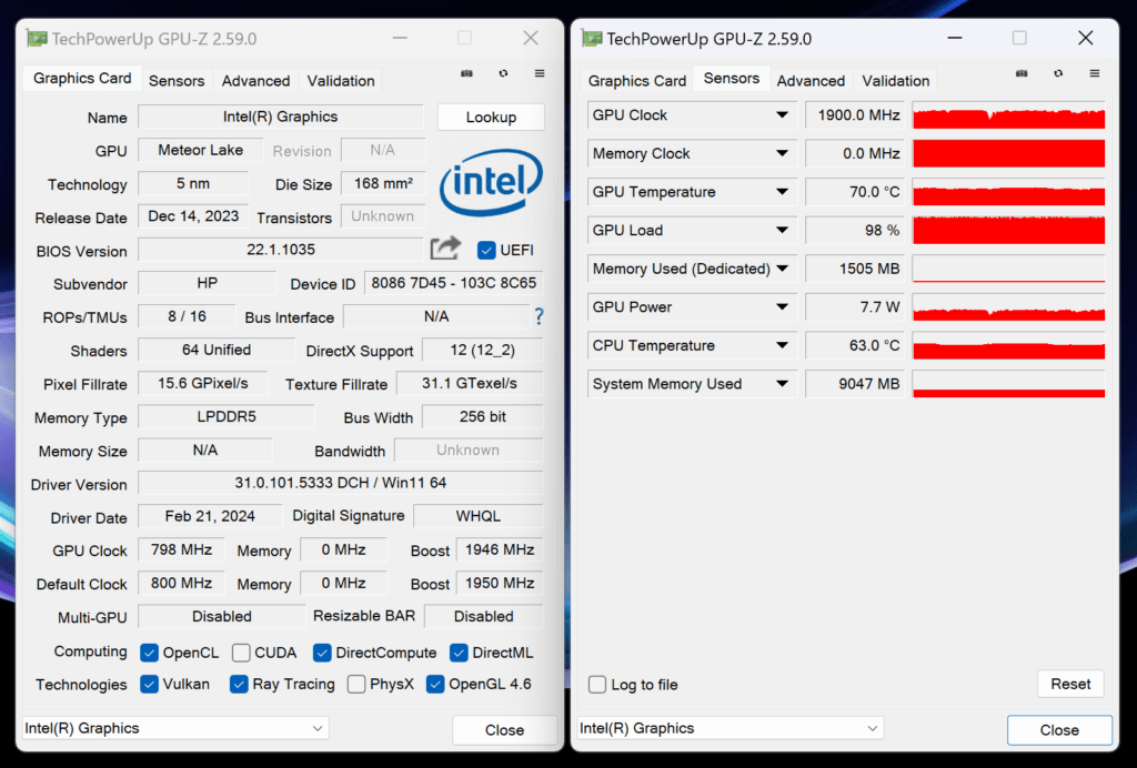 GPU-Z Intel Arc
