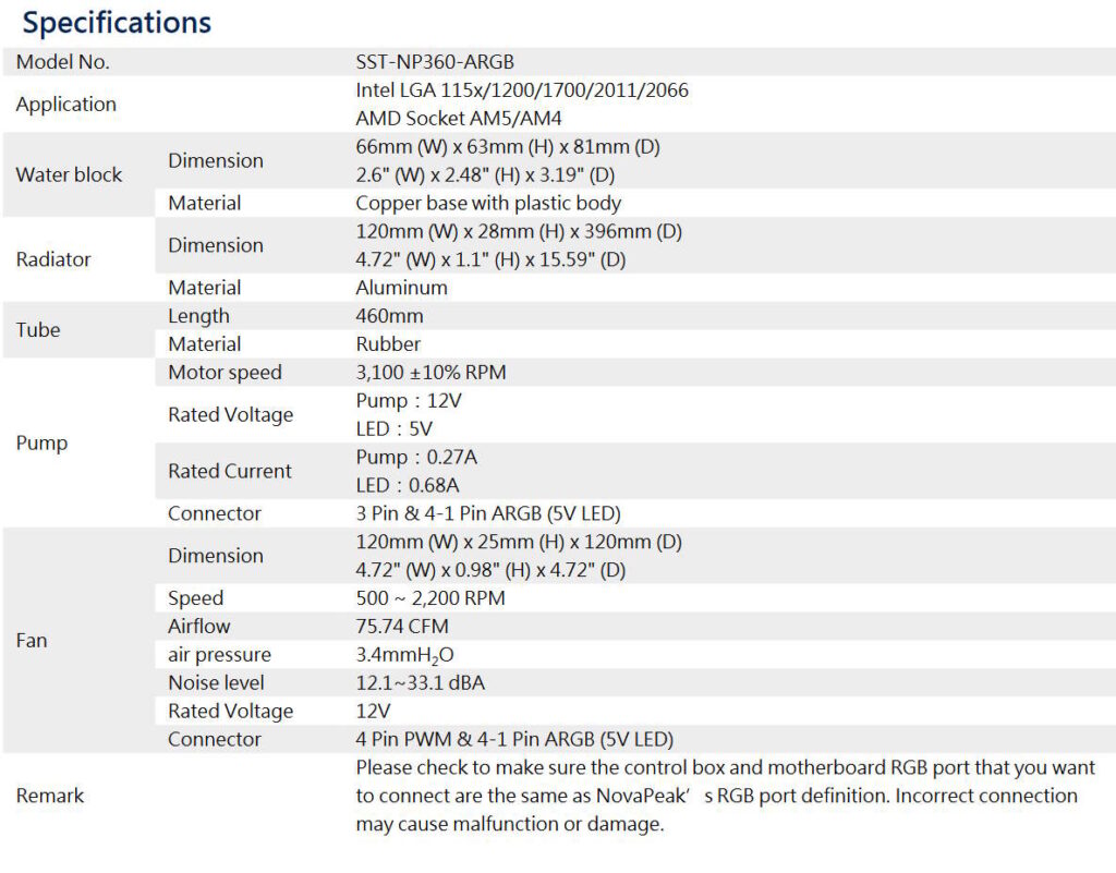 NovaPeak360 ARGB SPEC