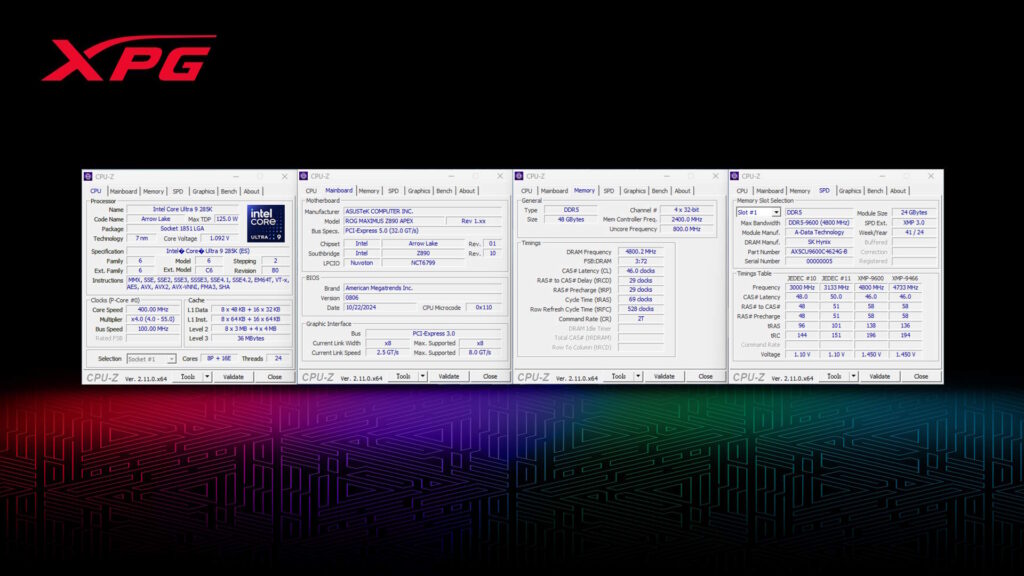 ADATA DDR5 CUDIMM ผ่านการรับรอง QVL เมนบอร์ด รองรับความเสถียรของโอเวอร์คล็อกสูงถึง 9600MT/s 4 ADATA PR ASUS Z890 9600
