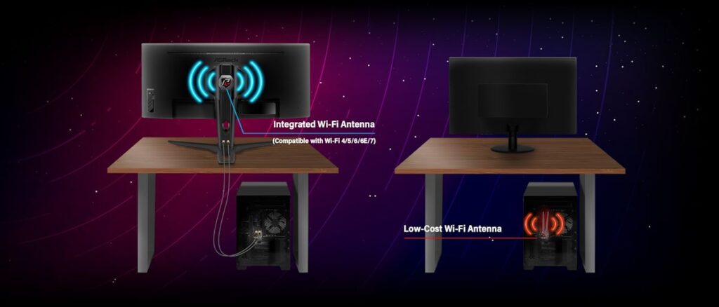 เกมมิ่งมอนิเตอร์ IPS 520Hz มาแล้ว! ASRock เปิดตัว PG27FFX2A และ PG27FFX1B เพื่อมอบประสบการณ์ความเร็วและสีสันที่เหนือชั้น 3 Integrated Wi Fi Antenna