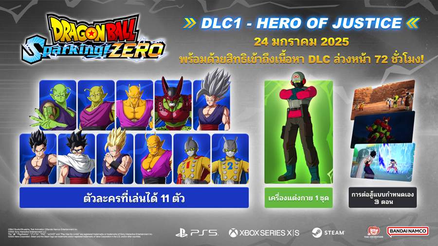 DRAGON BALL: Sparking! ZERO เปิดตัว DLC ชุดแรก HERO OF JUSTICE พร้อมให้เล่นแล้ว 2 DRAGON BALL Sparking ZERO 02