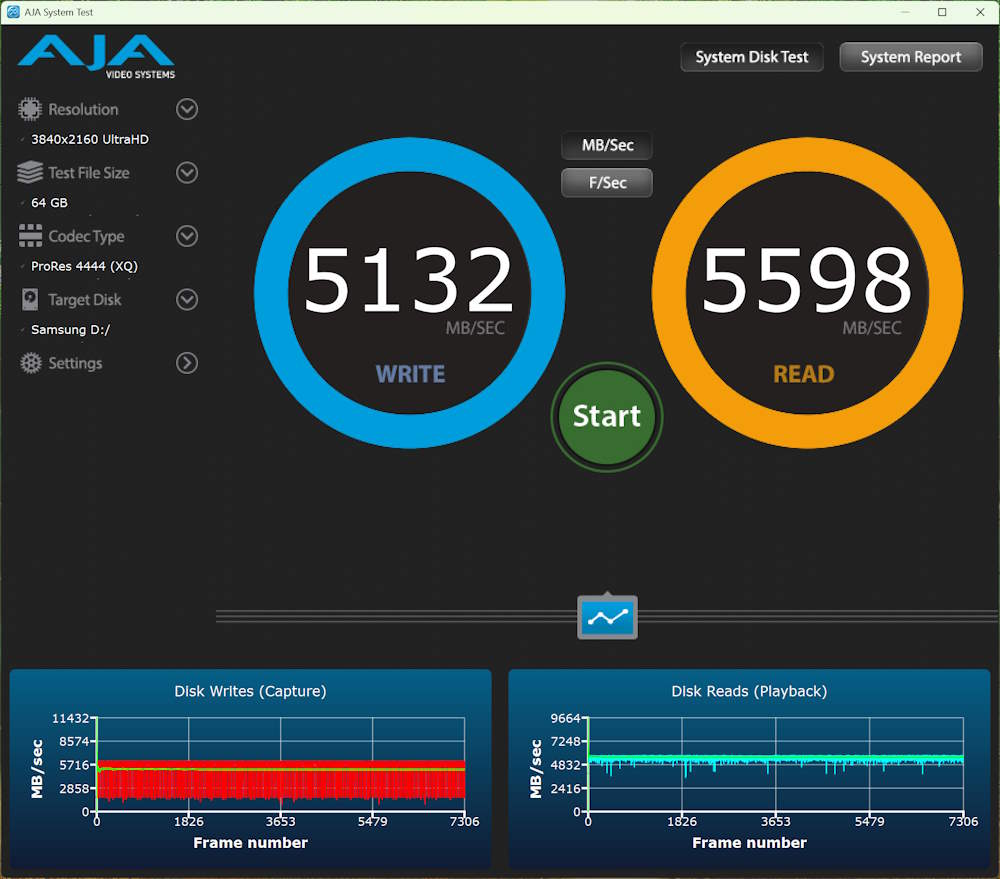 AJA System Disk Test