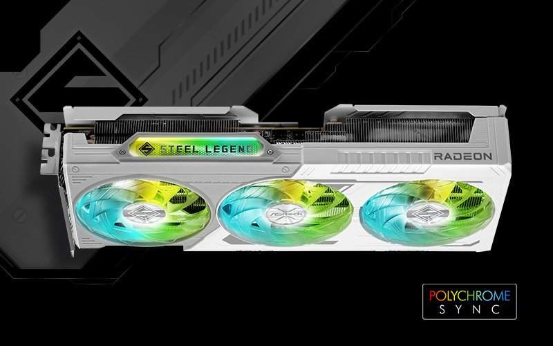 POLYRGBLED Radeon RX 9060 XT Steel Legend 16GB OC mobile