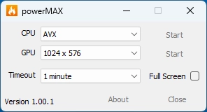 หน้าจอหลัก powerMAX