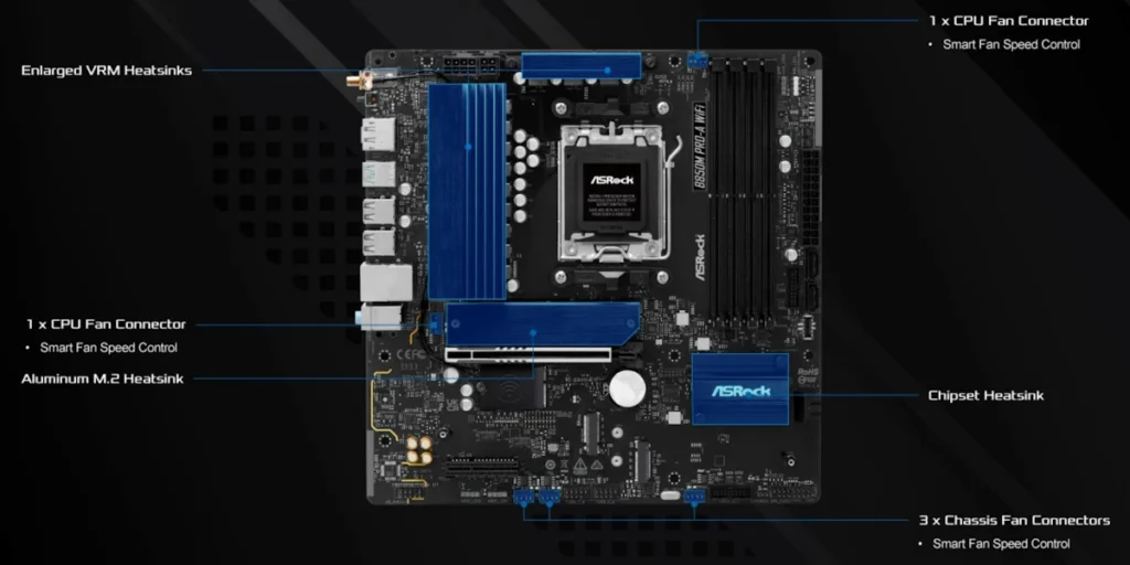 พรีวิว ASRock B850M Pro-A WiFi ตัวเลือกสุดคุ้มสำหรับผู้ใช้ AMD ที่ต้องการความสมดุลระหว่างประสิทธิภาพและราคา 5 ASRock B850M Pro A WiFi 02