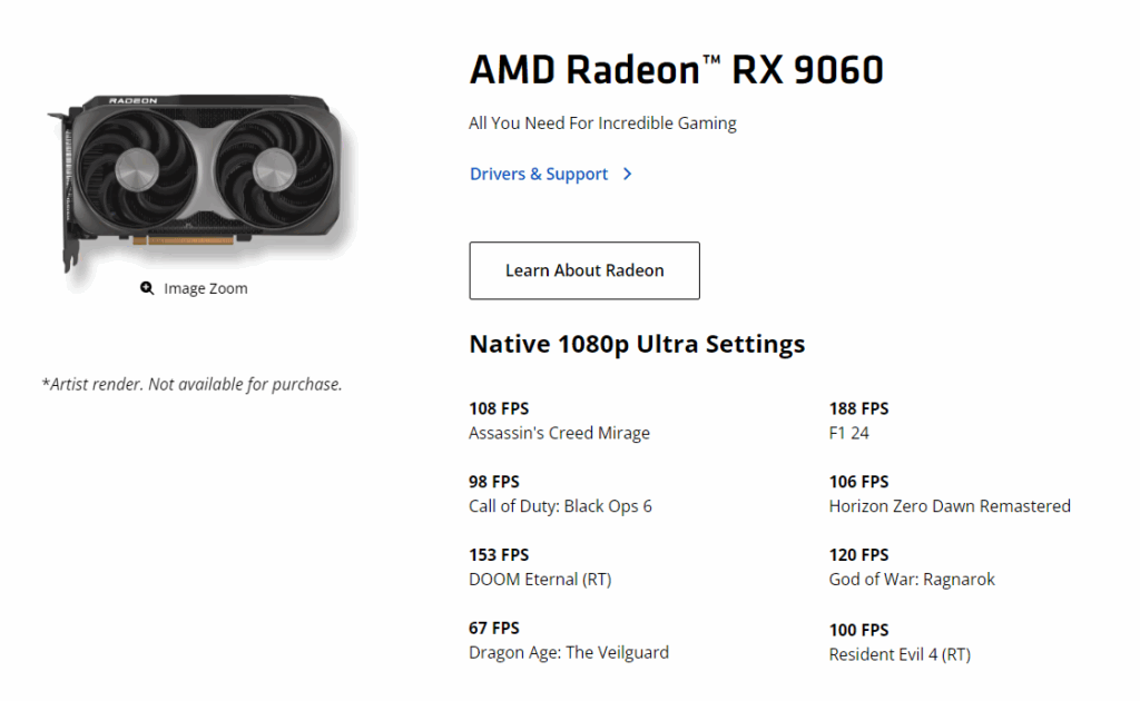 เจาะลึกสเปค AMD Radeon RX 9060 การ์ดจอตัวแรงรุ่นประหยัดสำหรับเกมเมอร์ 1080p 2 RX 9060