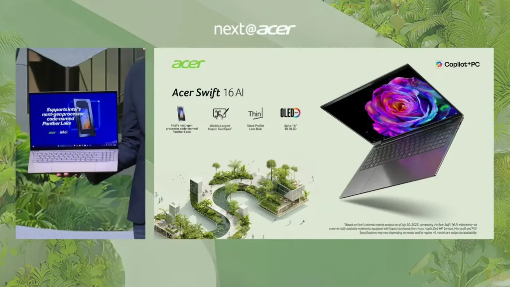acer-swft-16-ai, Panther Lake