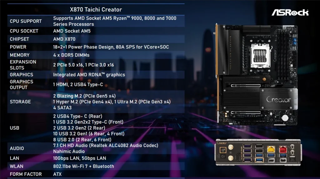 ASRock X870 Taichi Creator