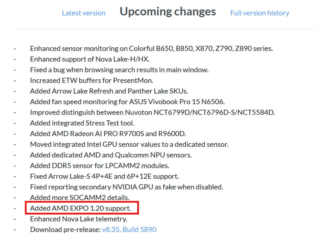 AMD EXPO, HWiNFO

