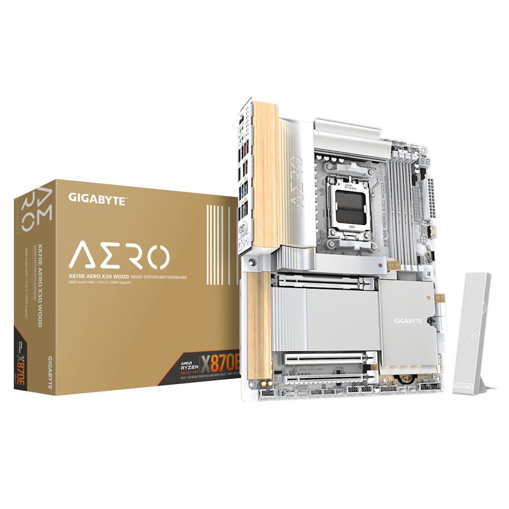 GIGABYTE เปิดตัว X870E AERO X3D WOOD เมนบอร์ดดีไซน์ลายไม้ ผสานความงามธรรมชาติเข้ากับเทคโนโลยีขั้นสุด 5 X870E AERO X3D WOOD