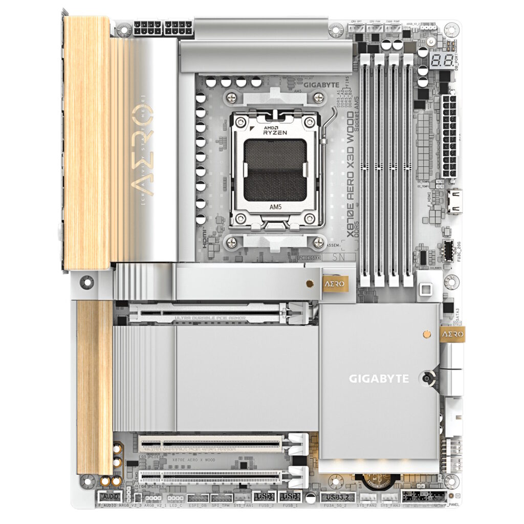 GIGABYTE เปิดตัว X870E AERO X3D WOOD เมนบอร์ดดีไซน์ลายไม้ ผสานความงามธรรมชาติเข้ากับเทคโนโลยีขั้นสุด 6 X870E AERO X3D WOOD