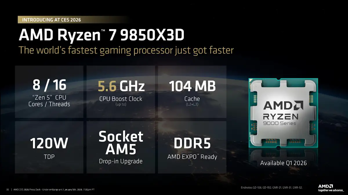 Ryzen 7 9850X3D 3