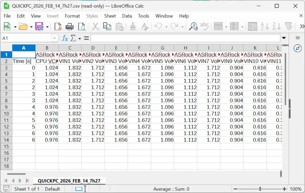 HWMonitor Log