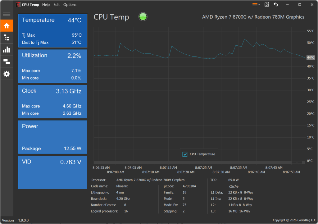 CPU Temp: โปรแกรมเช็คอุณหภูมิ CPU ที่ตรวจเช็คได้อย่างละเอียด 1 Screenshot 2026 02 10 080756